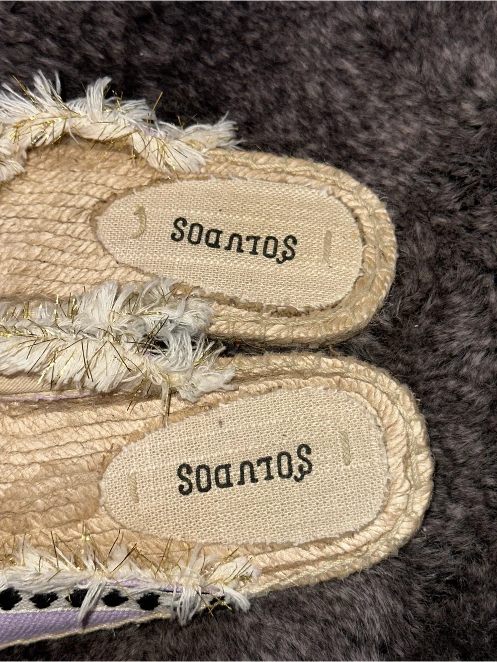 Soludos Coco Lilac Multicolor Pom Pom Espadrille Slides Sz 6 Anthroplogie Boho